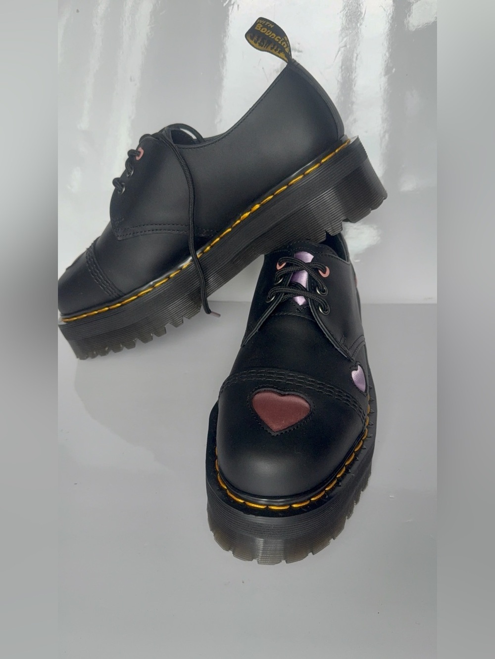 Dr. Martens 1461 Quad Heart ❤️ Platform Derby/ Oxford Brand New Sz 11 Super Cute